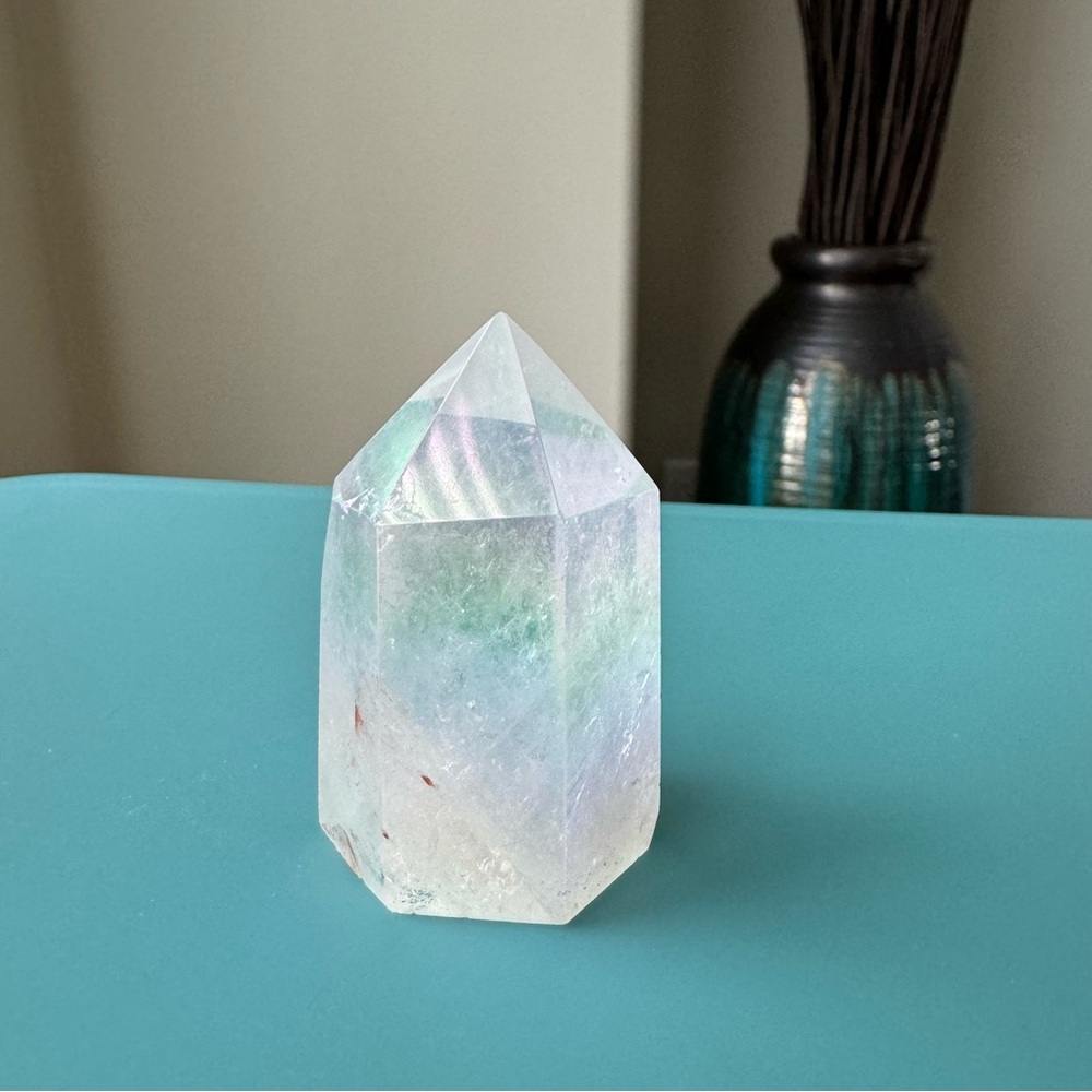 Beautiful Angel Aura Clear Quartz Crystal Point